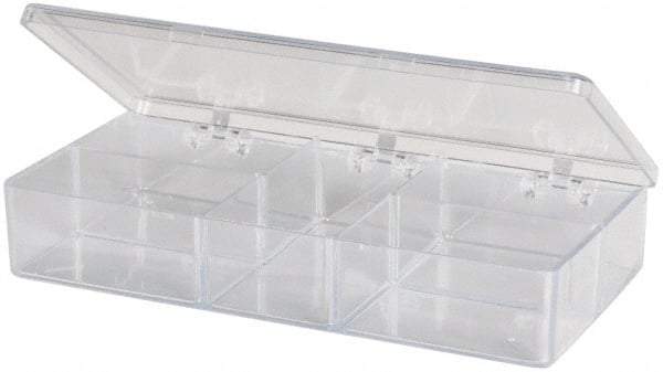 Flambeau - 6-7/8" Wide x 1" High x 3-1/4" Deep, Small Parts Box - Polystyrene Frame, 5 Compartments, 1" High Bin - All Tool & Supply