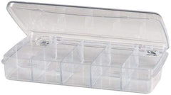 Flambeau - 6-5/8" Wide x 1" High x 3-1/4" Deep, Small Parts Box - Polystyrene Frame, 9 Compartments, 1" High Bin - All Tool & Supply