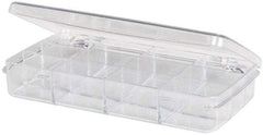 Flambeau - 6-1/2" Wide x 1" High x 3" Deep, Small Parts Box - Polystyrene Frame, 12 Compartments, 1-5/8" Wide x 1" High x 1" Deep Bin - All Tool & Supply