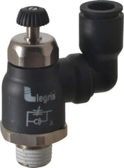 Legris - 3/8" Tube OD x 1/4" Male NPT Compact Swivel Outlet Flow Control Regulator - 0 to 145 psi & Nylon Material - All Tool & Supply