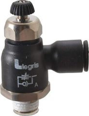 Legris - 10mm Tube OD x 1/4 Male BSPT Compact Meter Out Flow Control Valve - 14.5 to 145 psi, Nylon - All Tool & Supply