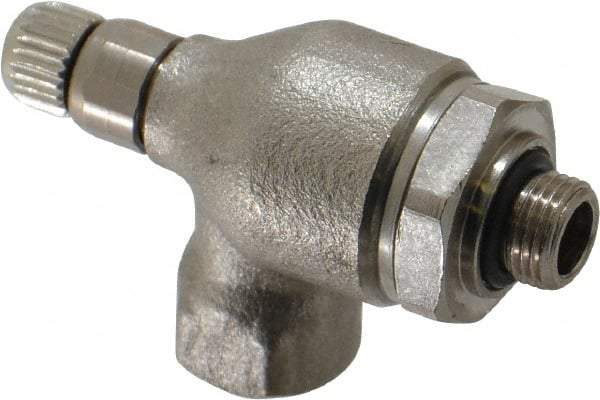 Legris - 6mm Tube OD x 1/8" BSPP Metal Flow Control Regulator - 0 to 145 psi, Buna Nitrile O-Ring & Treated Brass Material - All Tool & Supply