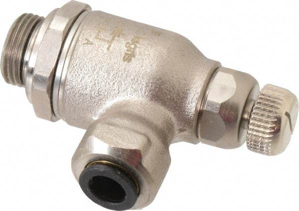 Legris - 8mm Tube OD x 3/8" BSPP Metal Flow Control Regulator - 0 to 145 psi, Buna Nitrile O-Ring & Treated Brass Material - All Tool & Supply