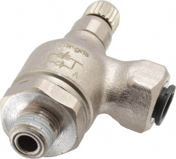 Legris - 1/4" Tube OD x 1/8" NPT Metal Flow Control Regulator - 0 to 145 psi & Treated Brass Material - All Tool & Supply