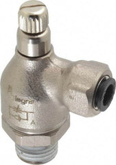 Legris - 1/4" Tube OD x 1/4" NPT Metal Flow Control Regulator - 0 to 145 psi & Treated Brass Material - All Tool & Supply