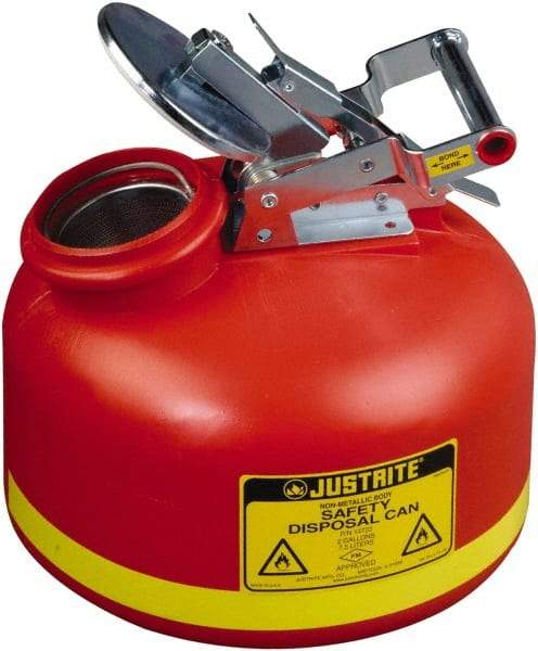 Justrite - Safety Disposal Cans Capacity (Gal.): 2.00 Material: Polyethylene - All Tool & Supply