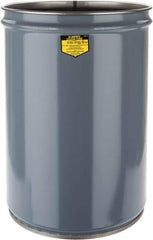 Justrite - 12 Gallon Fire Resistant Steel Drum - 14-1/2 Inch Outside Diameter, 20-1/4 Inch High, UL Standards - All Tool & Supply