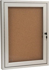 Ghent - 18" Wide x 24" High Enclosed Cork Bulletin Board - Tan - All Tool & Supply