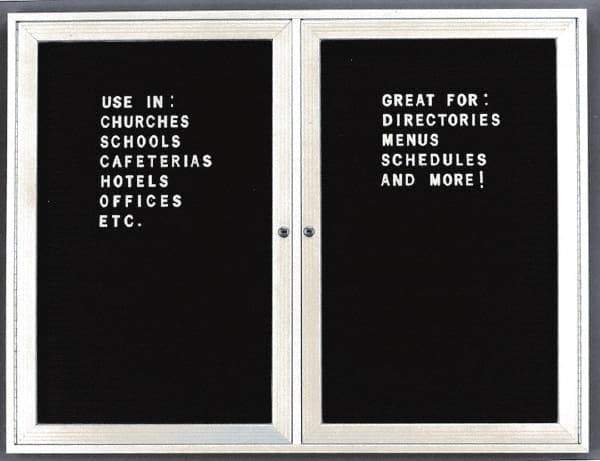 Ghent - 1 Door, 24 Inch Wide x 36 Inch High, Acrylic Enclosed Letter Board - Black - All Tool & Supply