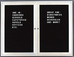 Ghent - 1 Door, 30 Inch Wide x 36 Inch High, Acrylic Enclosed Letter Board - Black - All Tool & Supply