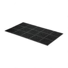 Wearwell - 5' Long x 3' Wide x 7/8" Thick, Anti-Fatigue Modular Matting Tiles - Black, For Dry & Wet Areas, Series 477 - All Tool & Supply