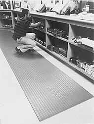 Wearwell - 60' Long x 6' Wide, Dry Environment, Anti-Fatigue Matting - Black, Vinyl with Vinyl Sponge Base, Rounded on 4 Sides - All Tool & Supply