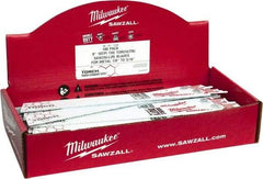 Milwaukee Tool - 9" Long x 1" Thick, Bi-Metal Reciprocating Saw Blade - Straight Profile, 18 TPI, Toothed Edge, Universal Shank - All Tool & Supply