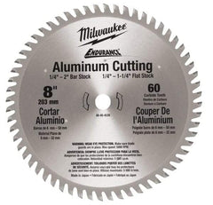 Milwaukee Tool - 8" Diam, 5/8" Arbor Hole Diam, 60 Tooth Wet & Dry Cut Saw Blade - Carbide-Tipped, Burr-Free & Smooth Action, Standard Round Arbor - All Tool & Supply