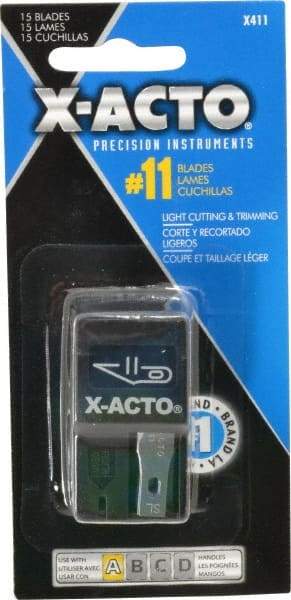 X-ACTO - 15 Piece Steel Hobby Blade - 1-19/32" OAL - All Tool & Supply