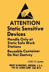 Made in USA - Attention Static Sensitive Devices Shipping Label - 1-3/4" High x 2-1/2" Wide - All Tool & Supply