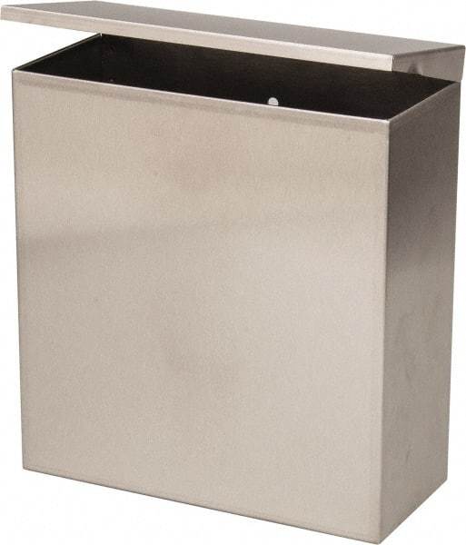 Made in USA - Stainless Steel Sanitary Napkin Disposal Unit - Surface Mount, 10" High x 9" Wide x 4" Deep, White - All Tool & Supply