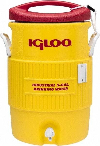 Igloo - 5 Gal Beverage Cooler - Plastic, Yellow/Red - All Tool & Supply