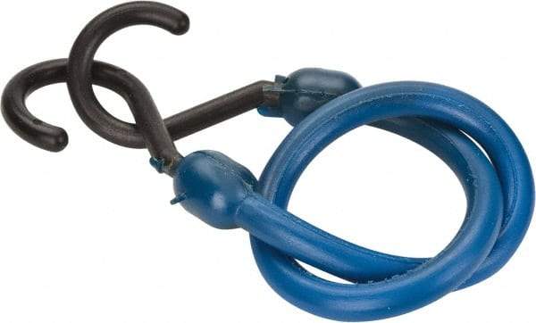 The Perfect Bungee - Light Duty Tie Down with Molded in Hooks - 18" OAL, Blue - All Tool & Supply