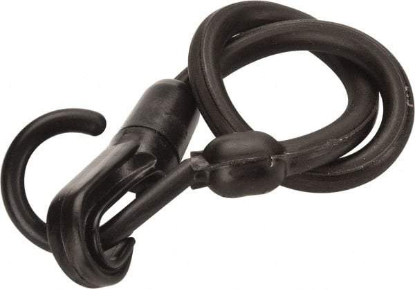 The Perfect Bungee - Stretch-n-Flex Web Tie Down with Molded in Hook & Safety Clasp - 18" OAL, Black - All Tool & Supply