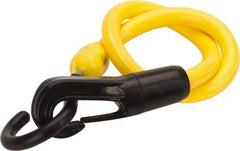 The Perfect Bungee - Stretch-n-Flex Web Tie Down with Molded in Hook & Safety Clasp - 18" OAL, Yellow - All Tool & Supply