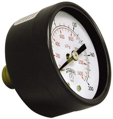 Winters - 1-1/2" Dial, 1/8 Thread, 0-100 Scale Range, Pressure Gauge - Center Back Connection Mount, Accurate to 3-2-3% of Scale - All Tool & Supply