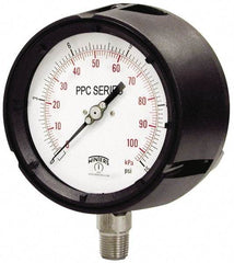 Winters - 4-1/2" Dial, 1/2 Thread, 30-0 Scale Range, Pressure Gauge - Lower Connection Mount, Accurate to 0.5% of Scale - All Tool & Supply