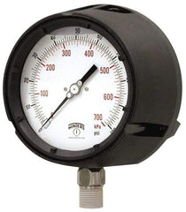 Winters - 4-1/2" Dial, 1/2 Thread, 0-30 Scale Range, Pressure Gauge - Lower Connection Mount, Accurate to 0.5% of Scale - All Tool & Supply