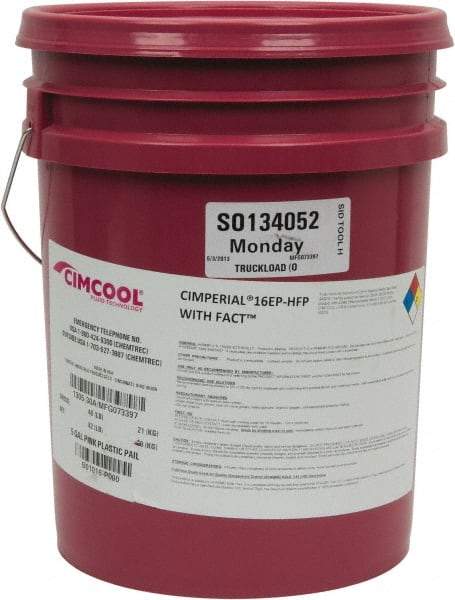 Cimcool - Cimperial 16EP-HFP, 5 Gal Pail Cutting Fluid - Water Soluble, For Boring, Drilling, Grinding, Milling, Reaming, Tapping, Turning - All Tool & Supply