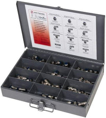 Value Collection - 60 Piece, Push to Connect Fitting Kit - Mixed Universal Threads, 1/4" Tube - All Tool & Supply