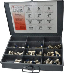 Value Collection - 60 Piece, Push to Connect Fitting Kit - Mixed Universal Threads, 3/8" Tube - All Tool & Supply