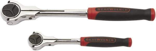 GearWrench - 1/4" & 3/8" Drive Thumbwheel Ratchet Set - Full Polish Chrome Finish, Various Lengths, 72 Gear Teeth, Cushion Grip Handle, Rotator Head - All Tool & Supply