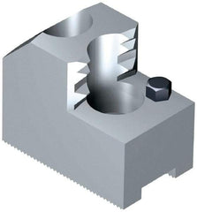 Schunk - 165 to 209.95mm Chuck Diam Compatibility, Steel 1.5mm x 60° Serrated Hard Lathe Top Jaws - 14mm Groove Width, 35mm Wide x 2-5/64" High - All Tool & Supply