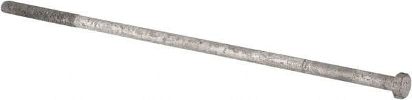 Value Collection - 7/8-9 Thread, 28" Length Under Head, Steel Hex Head Bolt - Hot Dipped Galvanized Coated, UNC Thread, ASTM A307, Grade 2 - All Tool & Supply