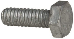 Value Collection - 1/4-20 Thread, 3/4" Length Under Head, Steel Hex Head Bolt - Hot Dipped Galvanized Coated, UNC Thread, ASTM A307, Grade 2 - All Tool & Supply