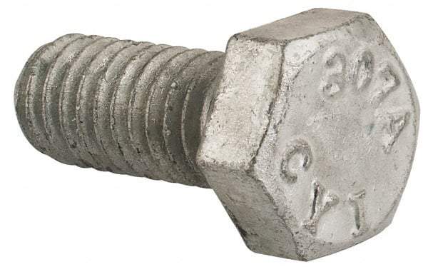 Value Collection - 5/16-18 Thread, 3/4" Length Under Head, Steel Hex Head Bolt - Hot Dipped Galvanized Coated, UNC Thread, ASTM A307, Grade 2 - All Tool & Supply