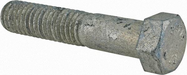 Value Collection - 7/16-14 Thread, 2-1/4" Length Under Head, Steel Hex Head Bolt - Hot Dipped Galvanized Coated, UNC Thread, ASTM A307, Grade 2 - All Tool & Supply