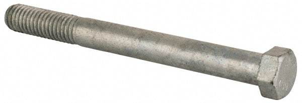 Value Collection - 7/16-14 Thread, 4-1/2" Length Under Head, Steel Hex Head Bolt - Hot Dipped Galvanized Coated, UNC Thread, ASTM A307, Grade 2 - All Tool & Supply