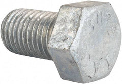 Value Collection - 7/8-9 Thread, 1-1/2" Length Under Head, Steel Hex Head Bolt - Hot Dipped Galvanized Coated, UNC Thread, ASTM A307, Grade 2 - All Tool & Supply