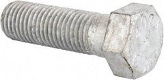 Value Collection - 7/8-9 Thread, 3" Length Under Head, Steel Hex Head Bolt - Hot Dipped Galvanized Coated, UNC Thread, ASTM A307, Grade 2 - All Tool & Supply