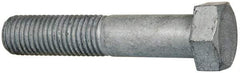 Value Collection - 7/8-9 Thread, 4-1/2" Length Under Head, Steel Hex Head Bolt - Hot Dipped Galvanized Coated, UNC Thread, ASTM A307, Grade 2 - All Tool & Supply