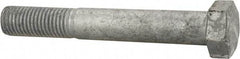 Value Collection - 7/8-9 Thread, 6" Length Under Head, Steel Hex Head Bolt - Hot Dipped Galvanized Coated, UNC Thread, ASTM A307, Grade 2 - All Tool & Supply