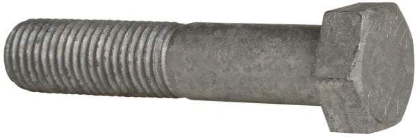 Value Collection - 1-8 Thread, 5" Length Under Head, Steel Hex Head Bolt - Hot Dipped Galvanized Coated, UNC Thread, ASTM A307, Grade 2 - All Tool & Supply