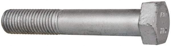 Value Collection - 1-8 Thread, 6" Length Under Head, Steel Hex Head Bolt - Hot Dipped Galvanized Coated, UNC Thread, ASTM A307, Grade 2 - All Tool & Supply