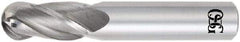 OSG - 12mm Diam, 25mm LOC, 4 Flute Solid Carbide Ball End Mill - TiAlN Finish, Single End, 76mm OAL, 76mm Shank Diam, Spiral Flute - All Tool & Supply