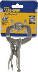 Irwin - 4" OAL C-Clamp Locking Pliers - 1-1/4" Jaw Depth, 1-5/8" Jaw Opening - All Tool & Supply