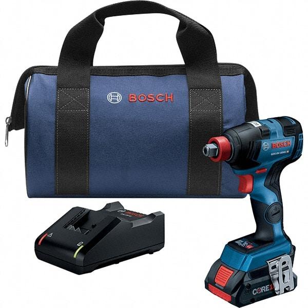 Bosch - 18 Volt, 1/4" Drive, 1,800 In/Lb Torque, Cordless Impact Driver - Pistol Grip Handle, 1100, 2300, 3400 RPM, 2 Lithium-Ion Batteries Included - All Tool & Supply