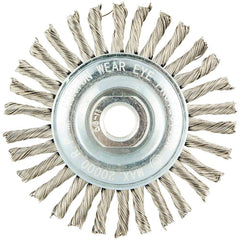 Norton - 4" OD, 5/8-11 Arbor Hole, Standard Twist Knot Stainless Steel Wheel Brush - All Tool & Supply