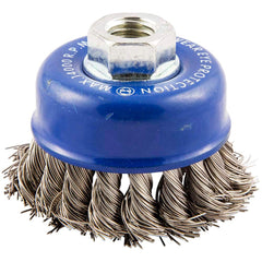 Norton - 2-3/4" Diam 5/8-11 Threaded Arbor Stainless Steel Fill Cup Brush - All Tool & Supply