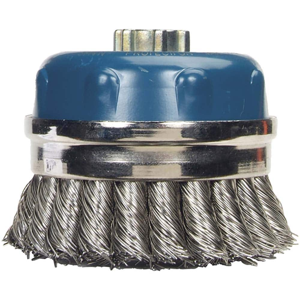 Norton - 4" Diam 5/8-11 Threaded Arbor Stainless Steel Fill Cup Brush - All Tool & Supply